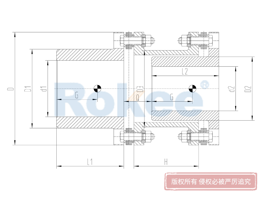 單軸套反裝膜片聯(lián)軸器,彈性膜片聯(lián)軸器